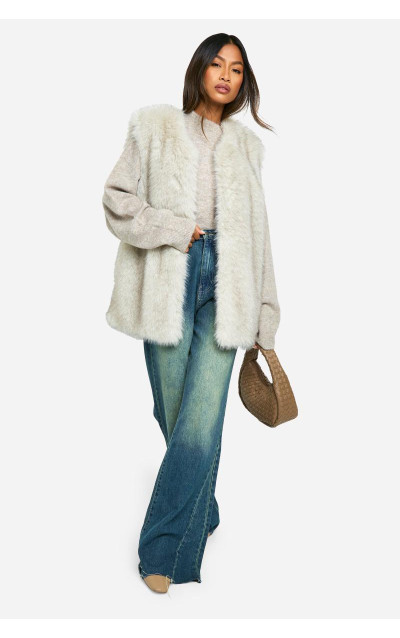 Вінтажна куртка зі штучного хутра