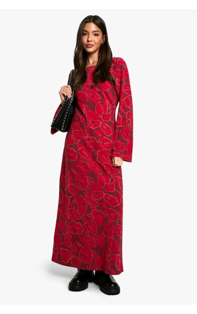 Квітковий спалах рукава максі