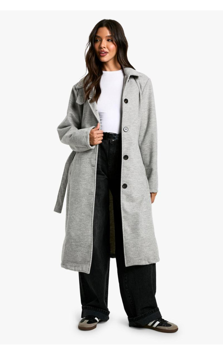 Вовняне пальто з поясом