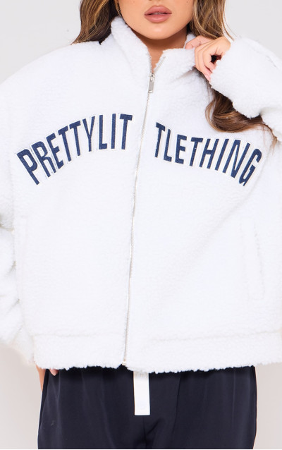 Кремова флісова куртка на блискавці PRETTYLITTLETHING