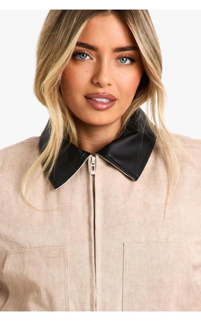 Куртка Barn із випраним коміром і контрастним коміром