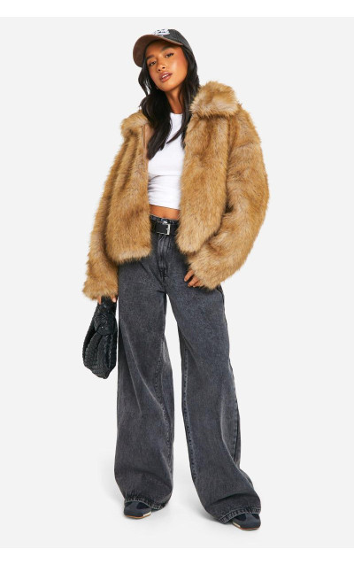 Маленька шуба преміум-класу зі штучним хутром