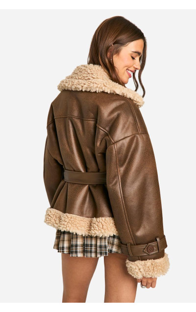 Розкішна куртка Тедді з поясом