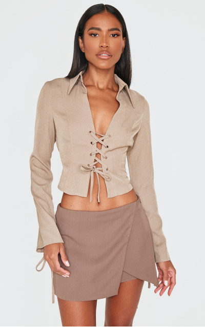 Сорочка преміум-класу Mocha Woven Tie Front