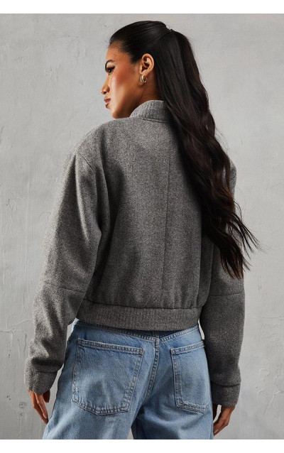 Негабаритна вовняна куртка з бомбардувальником