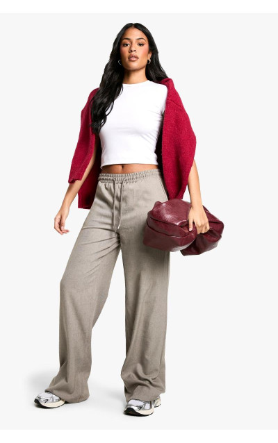 Високі широкі брюки зі шнурком і поясом