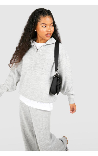 Трикотажний джемпер Petite Dsgn з тисненням на половину блискавки