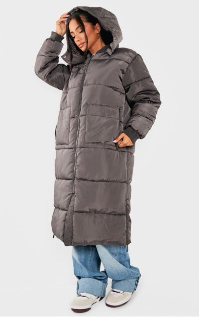 Довгий пуховик Petite Charcoal