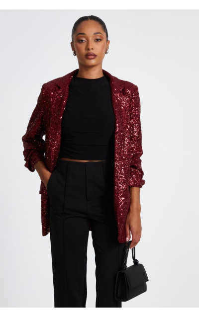 Винна блискітка Ruched Blazer