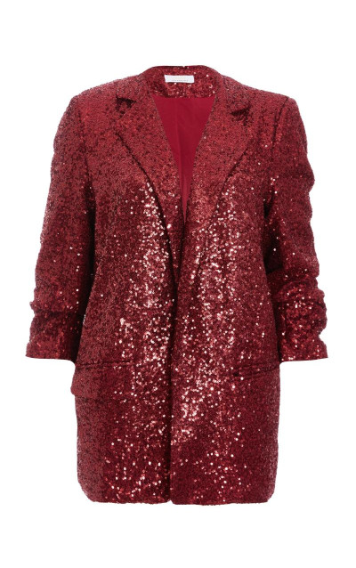 Винна блискітка Ruched Blazer