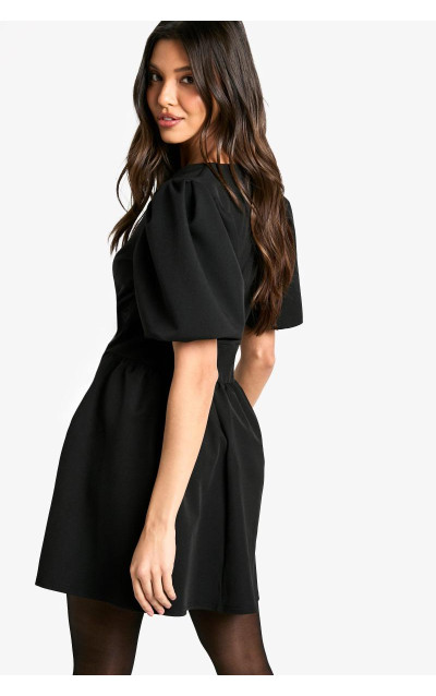 Сукня-комбінезон з пуховими рукавами