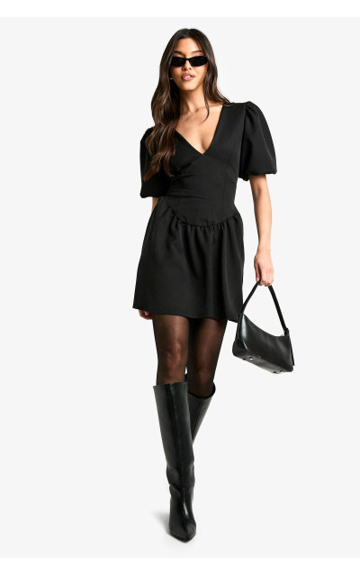 Сукня-комбінезон з пуховими рукавами