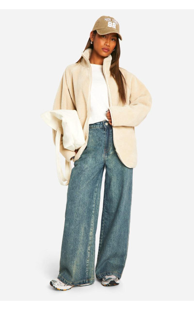 Куртка великого розміру Teddy на блискавці