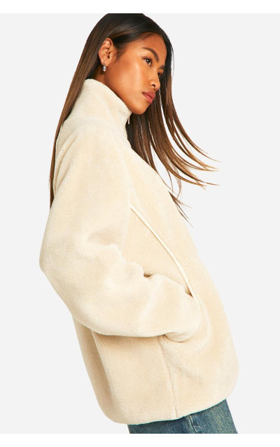 Куртка великого розміру Teddy на блискавці