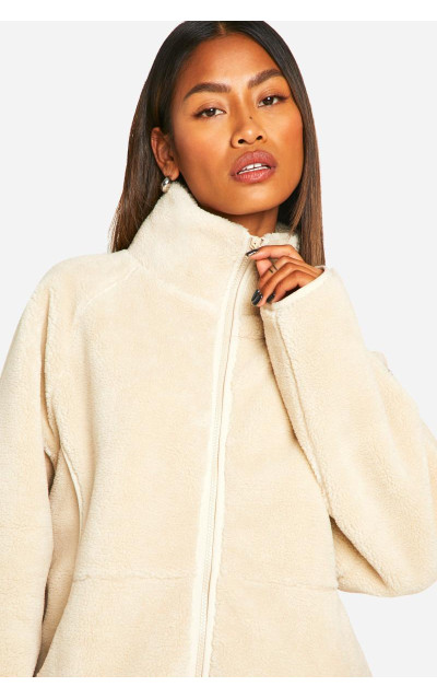 Куртка великого розміру Teddy на блискавці