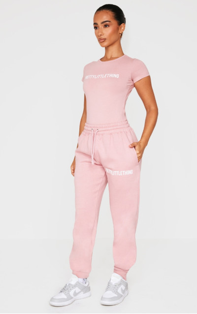 Боді з короткими рукавами PRETTYLITTLETHING Petite Light Pink