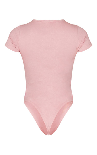 Боді з короткими рукавами PRETTYLITTLETHING Petite Light Pink