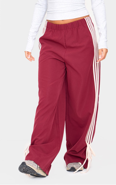 Мініатюрні бордові спортивні штани з бантом із черепашками