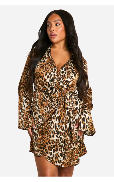 Плюс плаття з упаковкою з леопардовим друком
