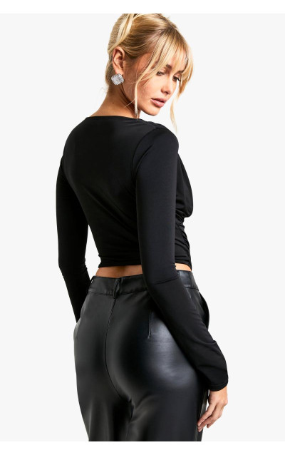 Обтягуючий корсет з довгим рукавом і хомутом