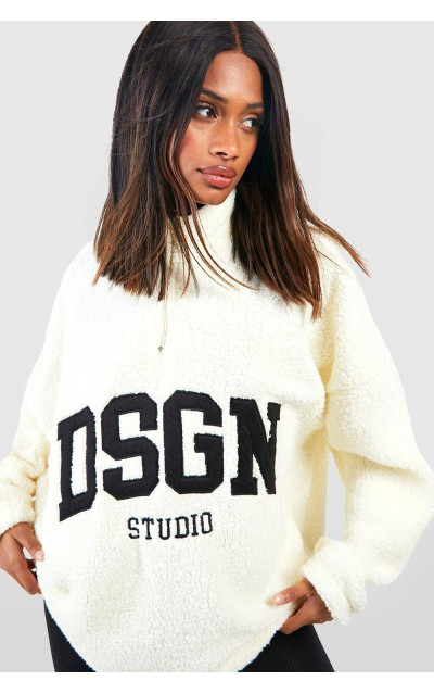 Великий світшот Dsgn Studio Applique Borg Half Zip