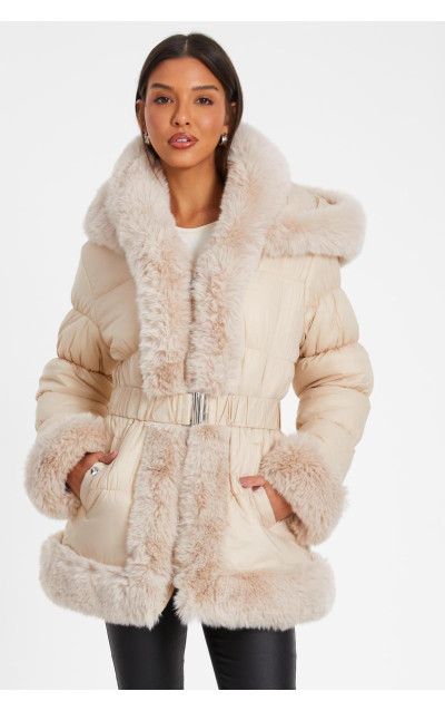 Кам'яний підкладний штучний хутряний куртка