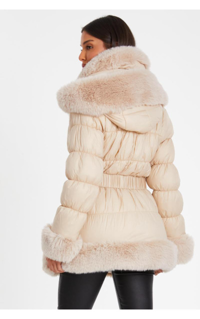 Кам'яний підкладний штучний хутряний куртка