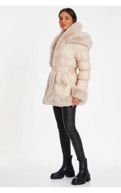 Кам'яний підкладний штучний хутряний куртка