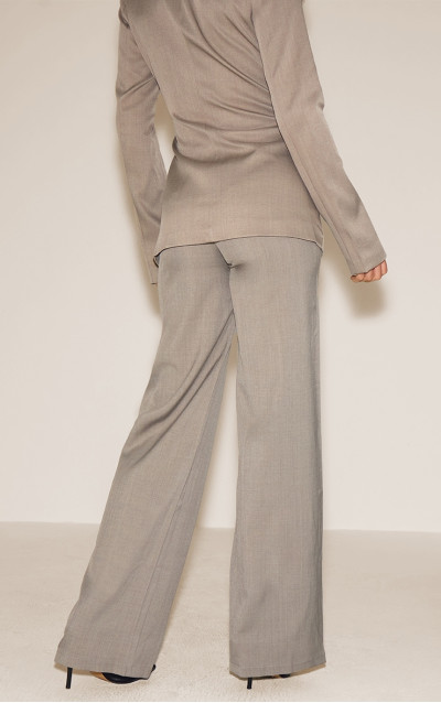 Високий мок -преміум -підрахований тканий шв -деталь широкі штани для ніг