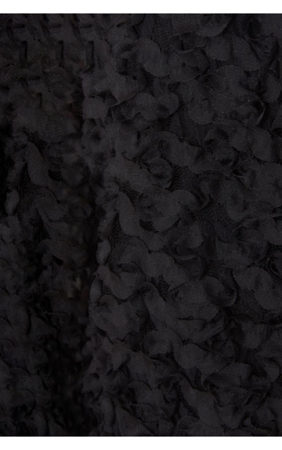 Чорний шифоновий квітковий обрізаний піджак