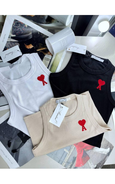 Топ майка з вишивкою А серце 