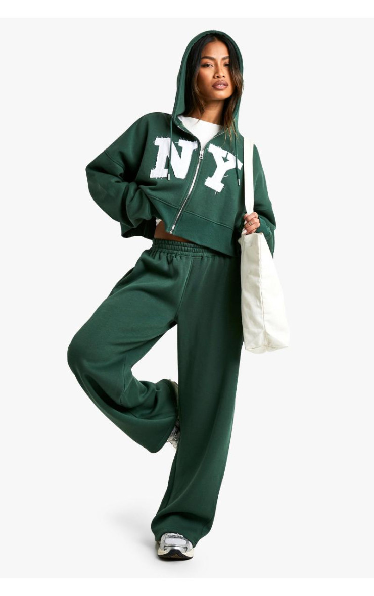 NY Self Fabric Applique Straight Leg Jogger