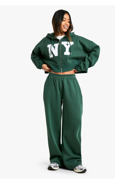 NY Self Fabric Applique Straight Leg Jogger