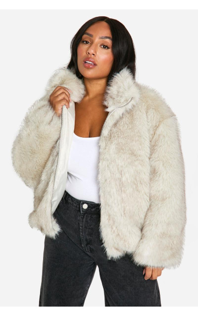 Плюс куртка зі штучним хутром зі штучним хутром у вінтажному стилі