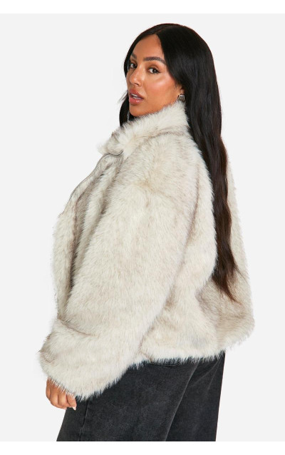 Плюс куртка зі штучним хутром зі штучним хутром у вінтажному стилі