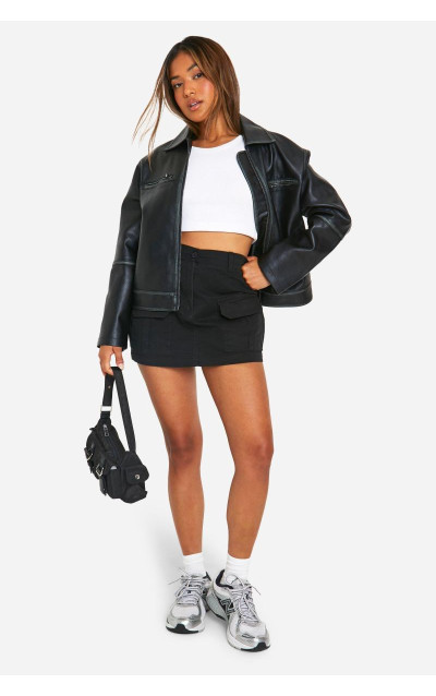 Куртка зі штучної шкіри мініатюрного вінтажного вигляду