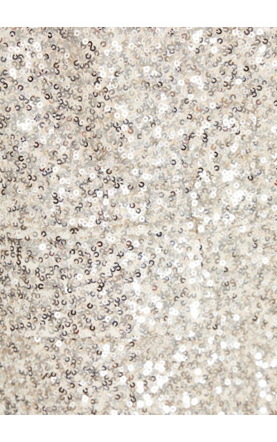 Біля білої дрібної блискітки Ruched Blazer