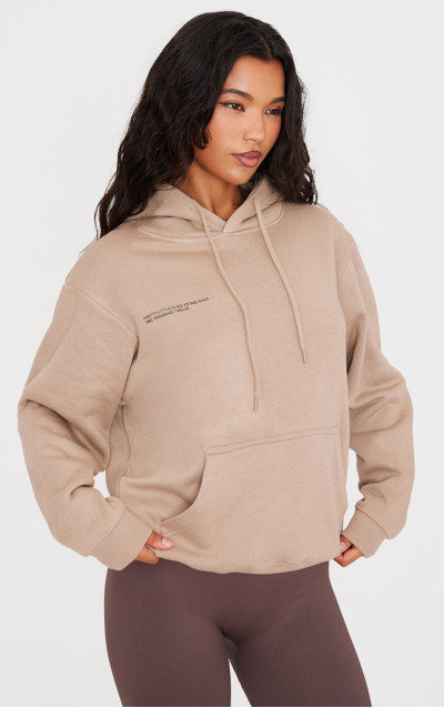 Худі великого розміру PRETTYLITTLETHING Mocha Established 2012