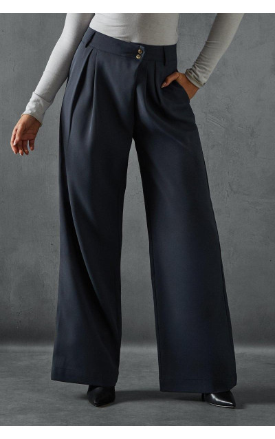 Широкі асиметричні штани з пояса