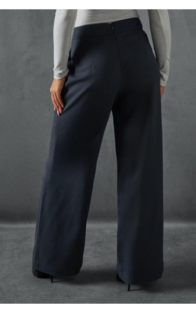 Широкі асиметричні штани з пояса