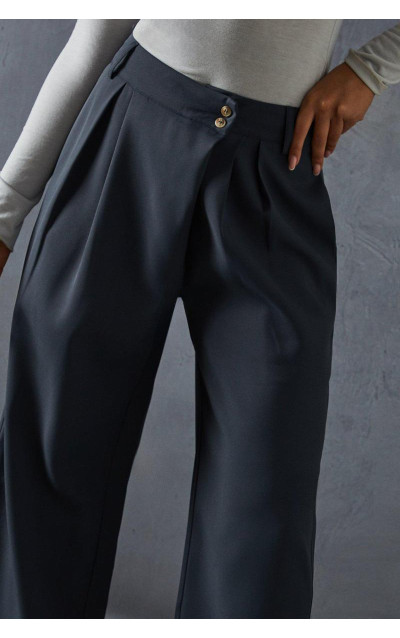 Широкі асиметричні штани з пояса