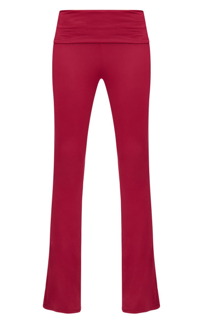 Бордовий Soft Touch Fold Over Skinny Flars