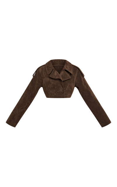 Хакі штучна замша обрізана траншея