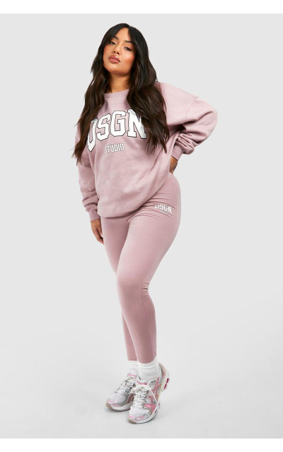 Плюс спортивний костюм Dsgn Studio Slogan Legging