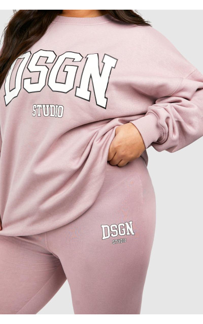 Плюс спортивний костюм Dsgn Studio Slogan Legging