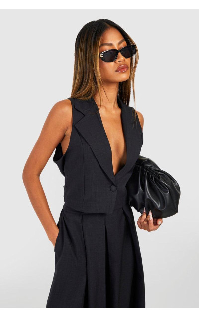 Укорочений жилет із льону