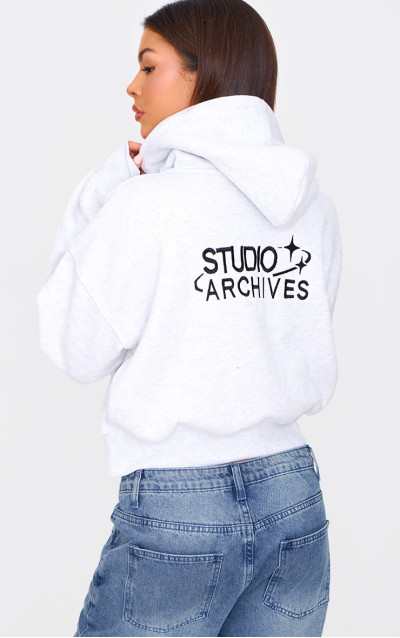 Архівна куртка з вишивкою на блискавці Ice Grey Studio