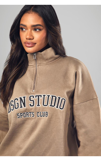 Великий світшот Dsgn Studio Applique на півзастібці