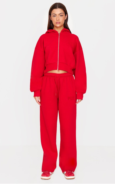 Широкі спортивні штани PRETTYLITTLETHING Red Borg Graphic