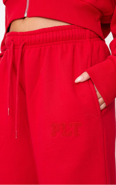 Широкі спортивні штани PRETTYLITTLETHING Red Borg Graphic